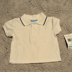 NWT Good Lad White Polo with Navy Accents